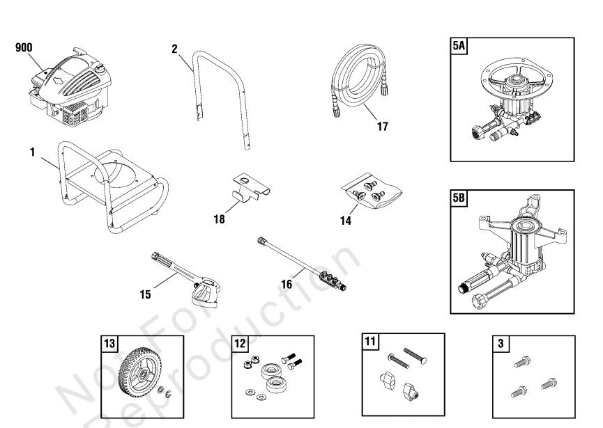 Briggs & Stratton Brute 0204500 Replacement Parts, pump breakdown